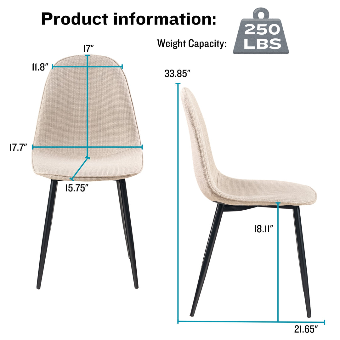 Charlton Stylish Tweed fabric Modern Dining Chairs-HOMY CASA