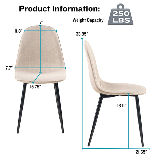 Charlton Stylish Tweed fabric Modern Dining Chairs-HOMY CASA
