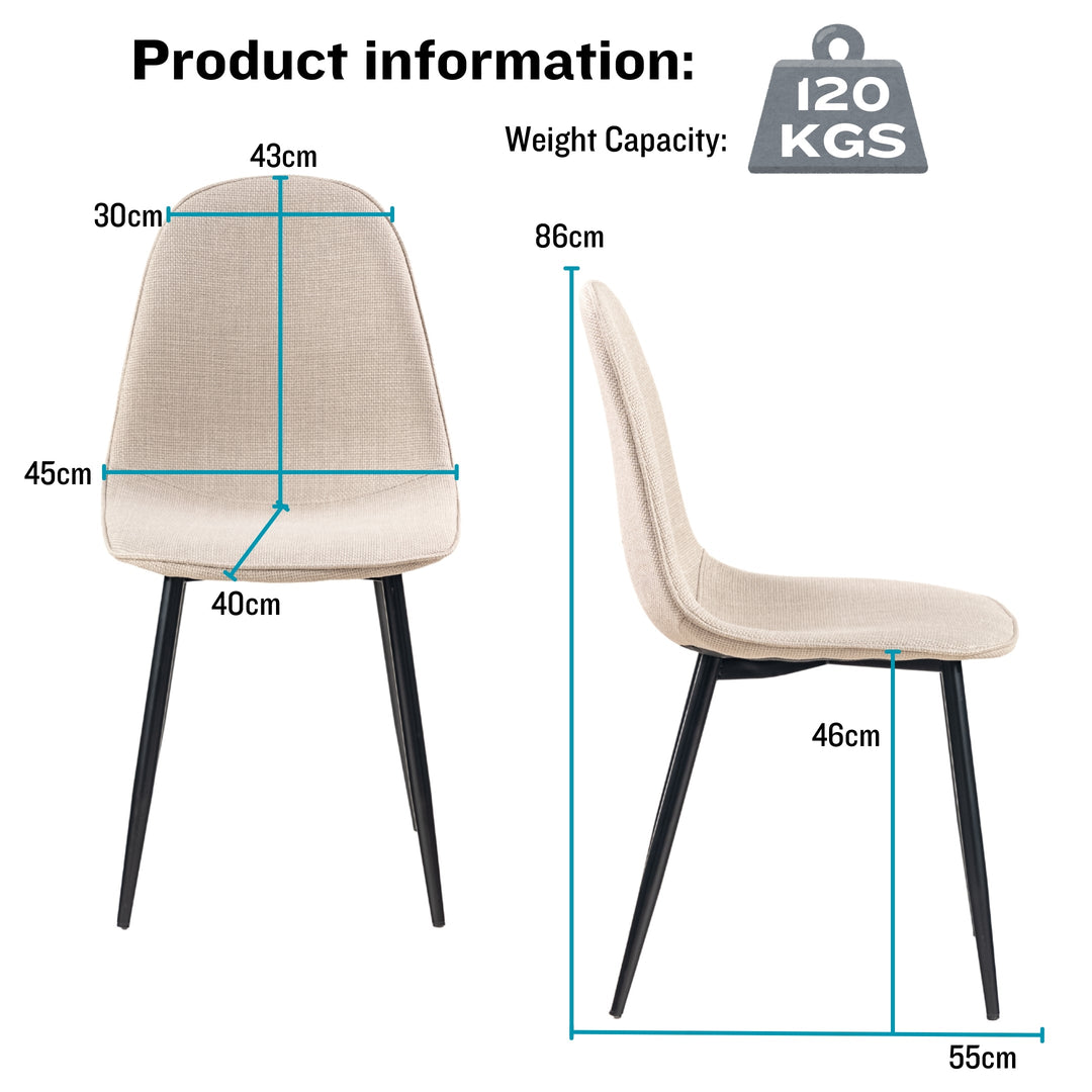 Charlton Stylish Tweed fabric Modern Dining Chairs-HOMY CASA