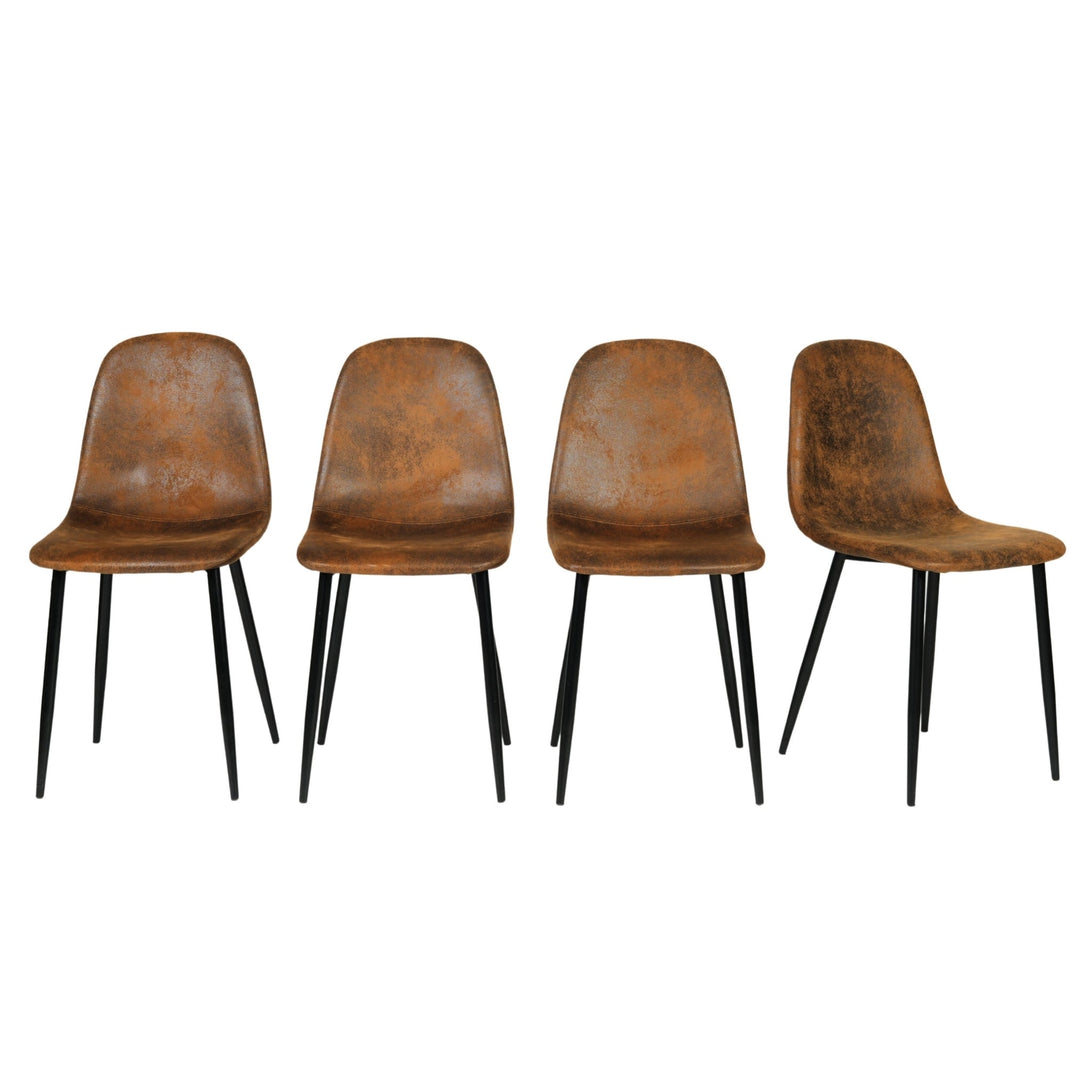 Charlton Suede brown Upholstered Dining Chair for Living Room Kitchen Dining Room- HOMY CASA
