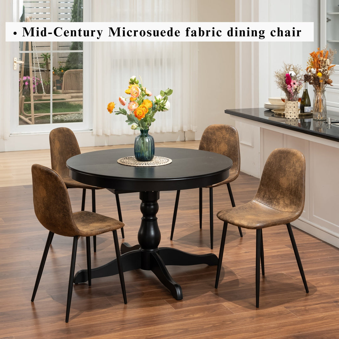 Charlton Suede brown Upholstered Dining Chair for Living Room Kitchen Dining Room- HOMY CASA