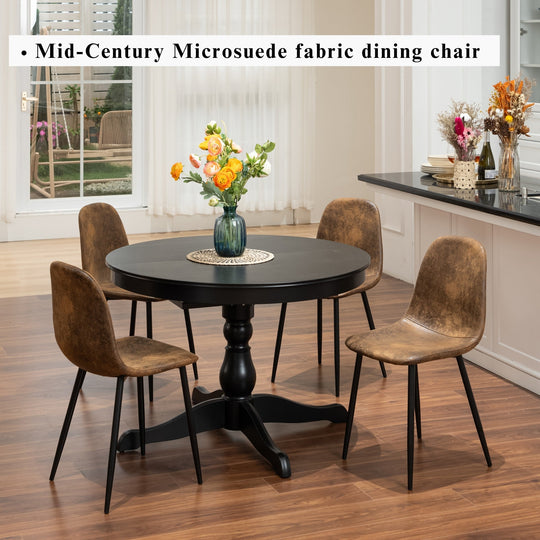 Charlton Suede brown Upholstered Dining Chair for Living Room Kitchen Dining Room- HOMY CASA
