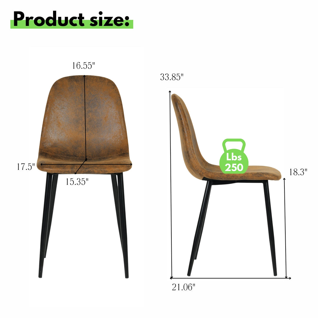 Charlton Suede brown Upholstered Dining Chair for Living Room Kitchen Dining Room- HOMY CASA