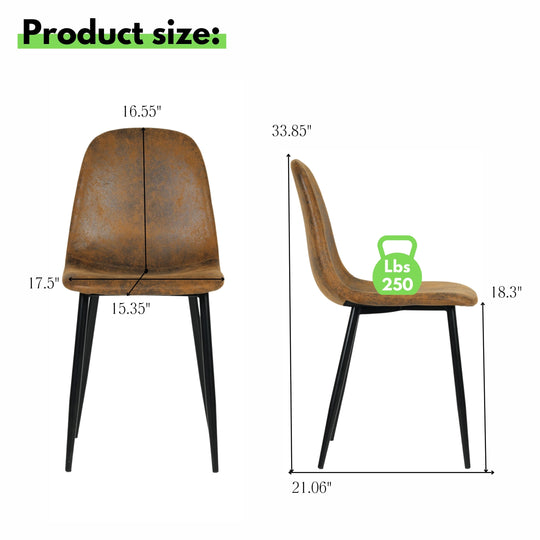 Charlton Suede brown Upholstered Dining Chair for Living Room Kitchen Dining Room- HOMY CASA