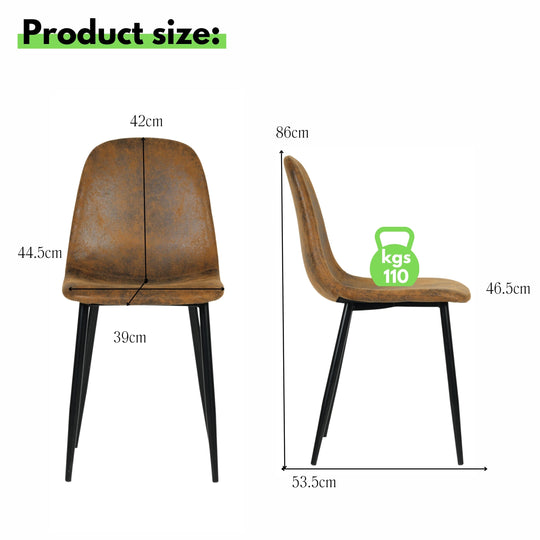 Charlton Suede brown Upholstered Dining Chair for Living Room Kitchen Dining Room- HOMY CASA