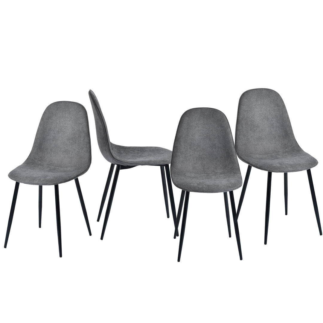 Charlton Mid-Century Modern Fabric Dining Chairs with Walnut Painting legs (Set of 4)-HOMY CASA