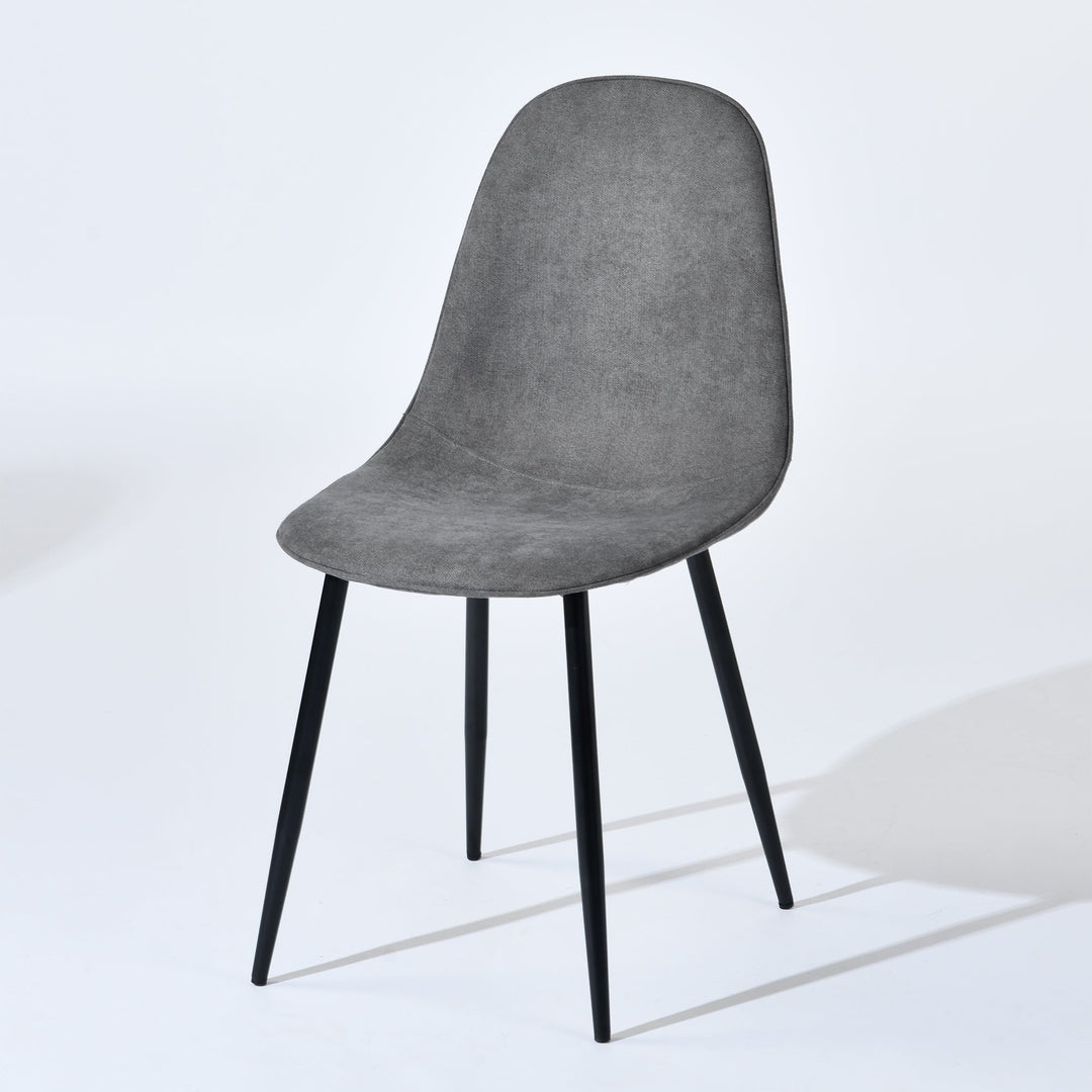 Charlton Mid-Century Modern Fabric Dining Chairs with Walnut Painting legs (Set of 4)-HOMY CASA