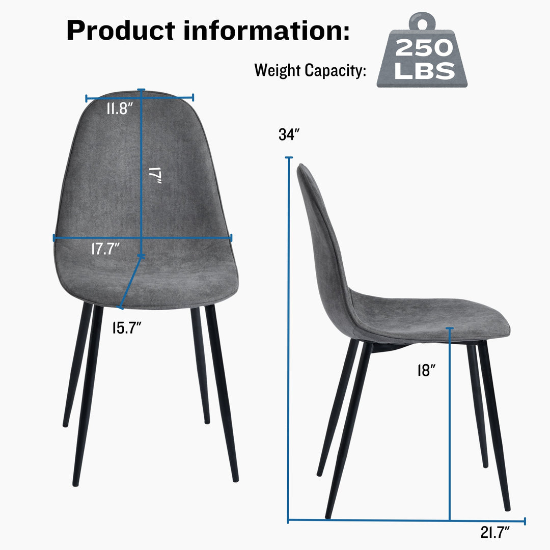 Charlton Mid-Century Modern Fabric Dining Chairs with Walnut Painting legs (Set of 4)-HOMY CASA