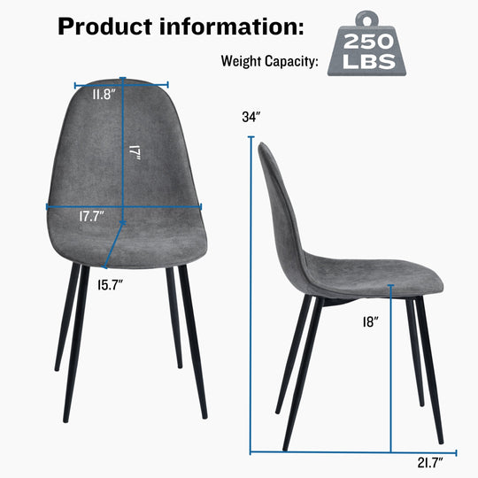 Charlton Mid-Century Modern Fabric Dining Chairs with Walnut Painting legs (Set of 4)-HOMY CASA