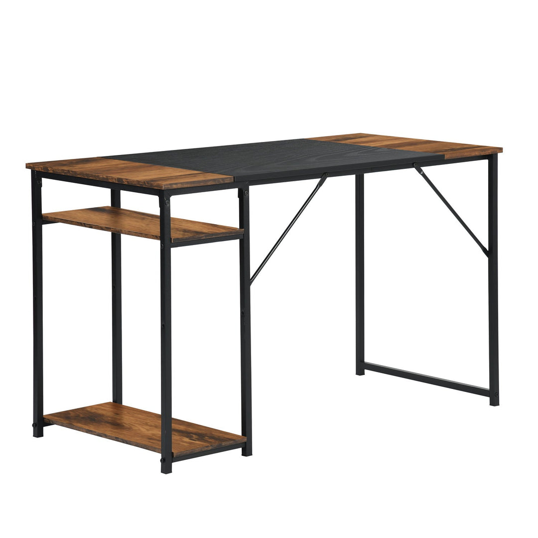 Dembe Wooden top Computer Desk with open shelves