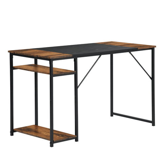Dembe Wooden top Computer Desk with open shelves