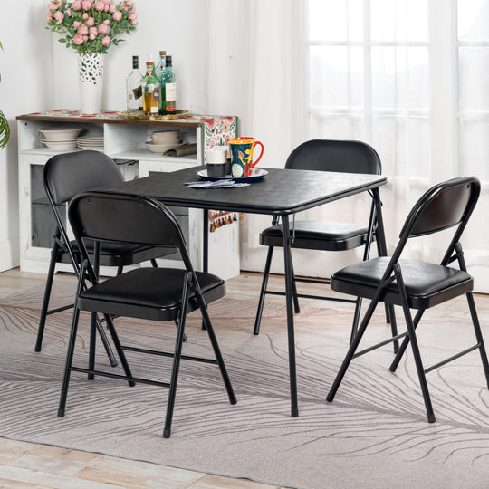 Fren Folding Black Table for Dining and Work-HOMY CASA