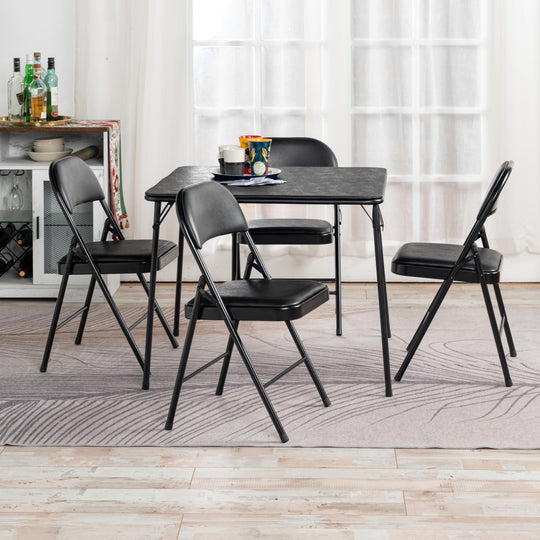 Fren Folding Black Table for Dining and Work-HOMY CASA