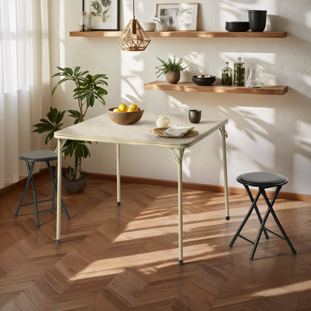 Fern Folding Black Table for Dining and Work, Space-Saving