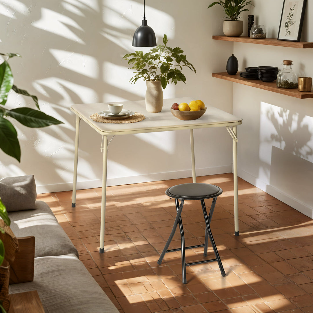 Fern Folding Black Table for Dining and Work, Space-Saving