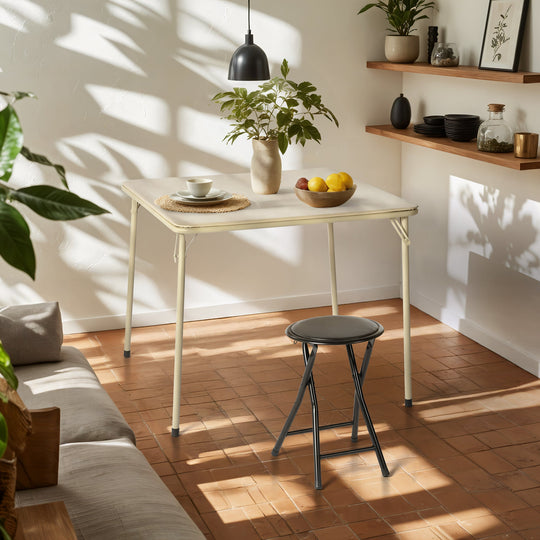 Fern Folding Black Table for Dining and Work, Space-Saving