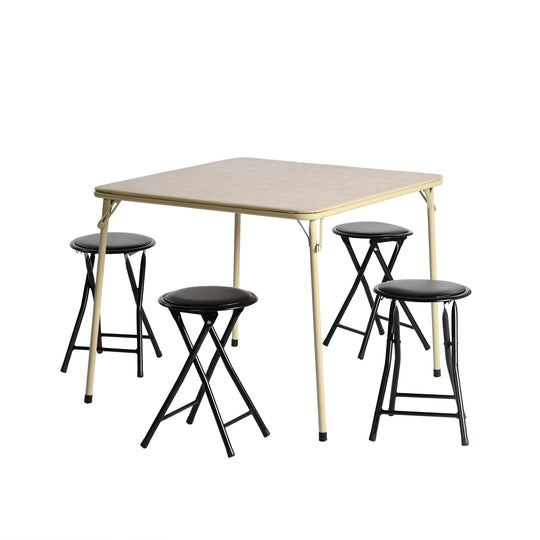Fern Folding Black Table for Dining and Work, Space-Saving