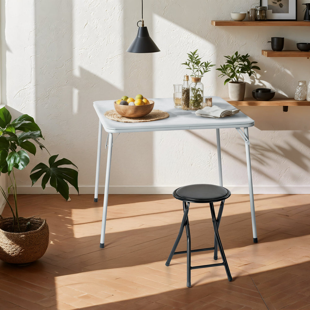 Fern Folding Black Table for Dining and Work, Space-Saving