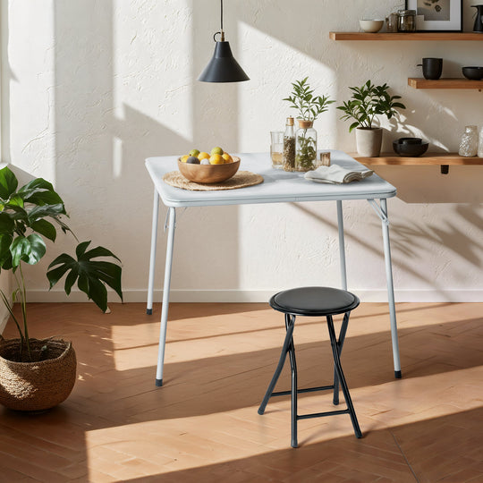 Fern Folding Black Table for Dining and Work, Space-Saving