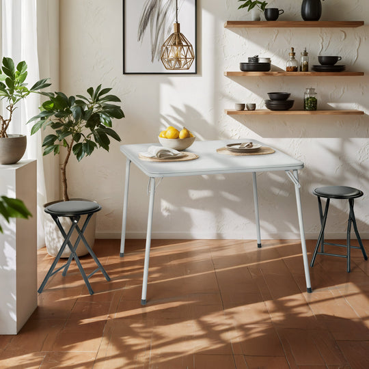 Fern Folding Black Table for Dining and Work, Space-Saving