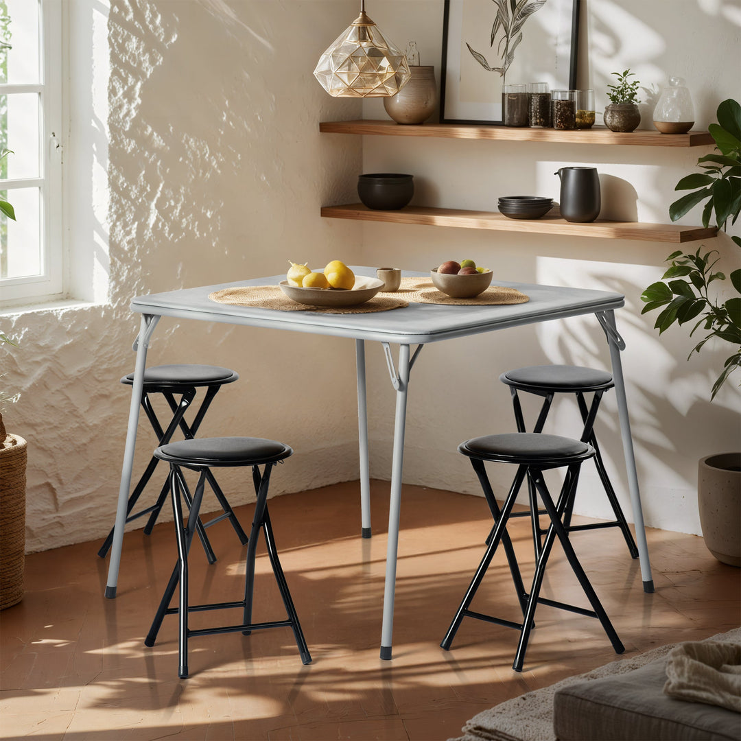 Fern Folding Black Table for Dining and Work, Space-Saving