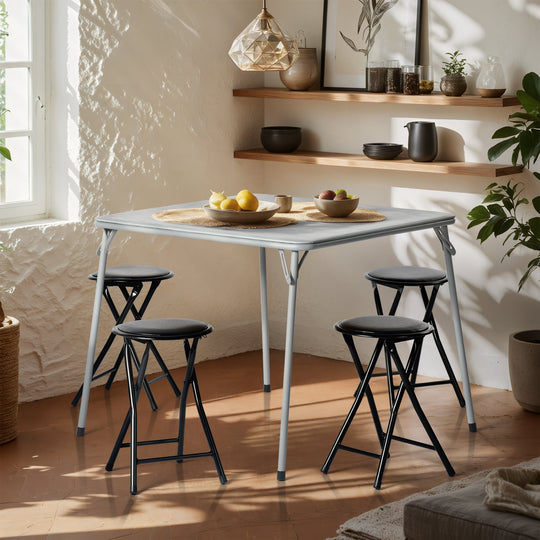 Fern Folding Black Table for Dining and Work, Space-Saving