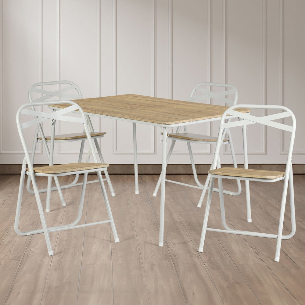 White beechwood dining chair with a classic design, ideal for kitchen and dining spaces, set of 4.