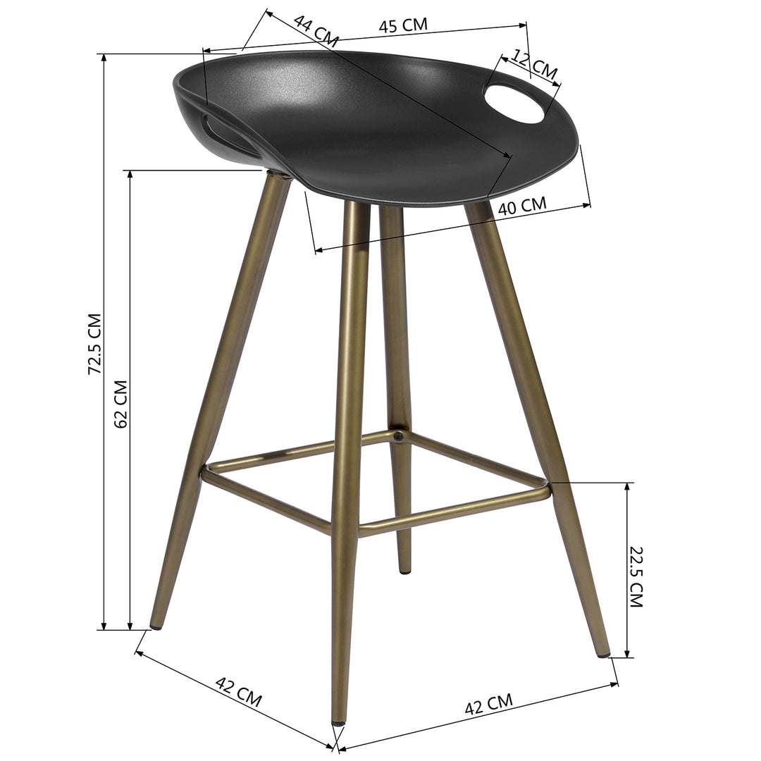 Fiyan Modern Metal Leg Barstoo with Plastic seat