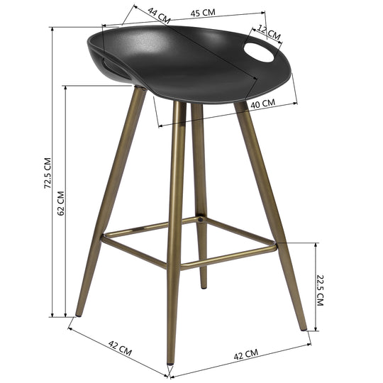Fiyan Modern Metal Leg Barstoo with Plastic seat