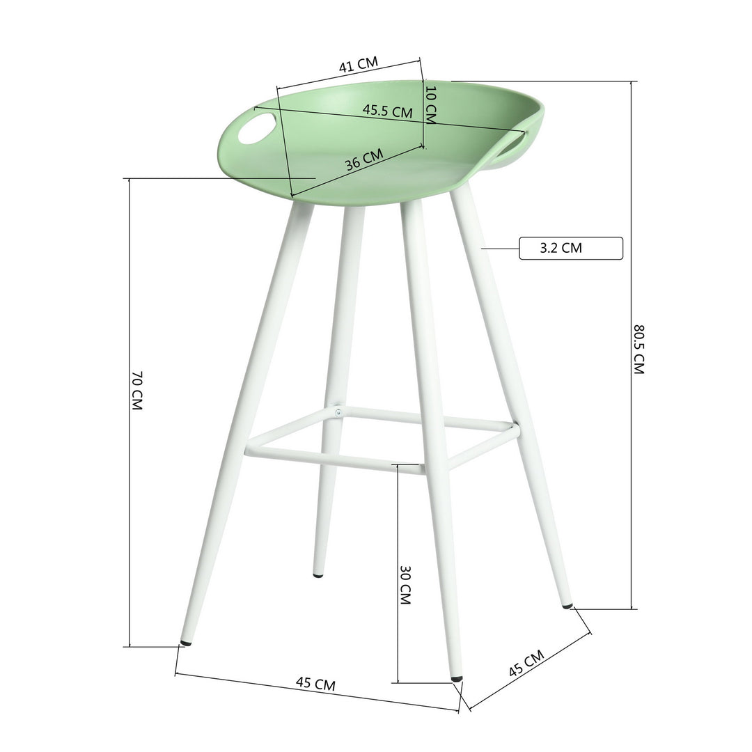 Fiyan Modern Metal Leg Barstoo with Plastic seat