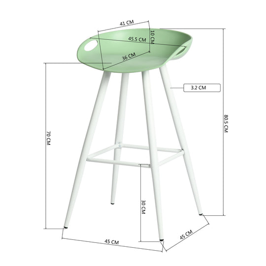 Fiyan Modern Metal Leg Barstoo with Plastic seat