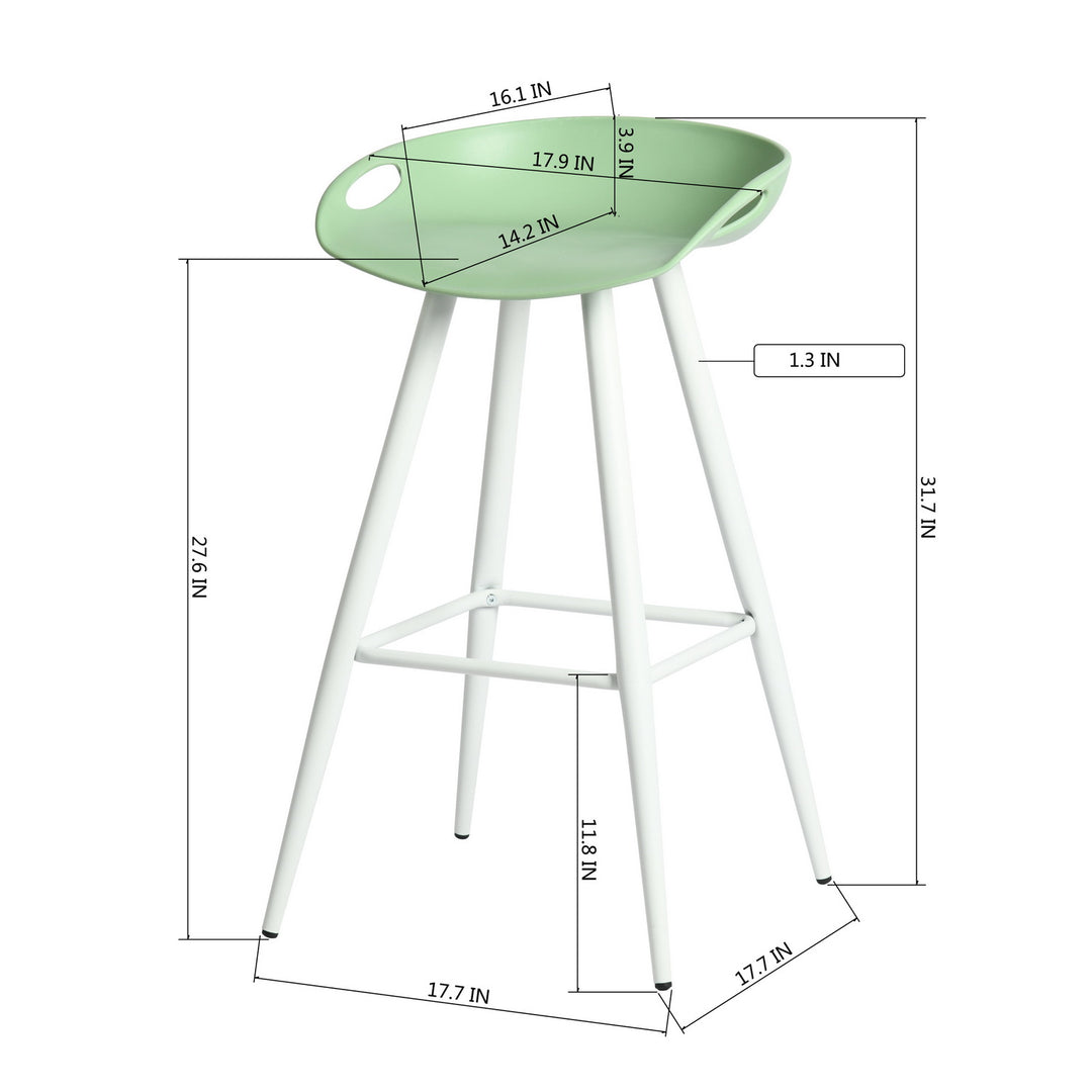 Fiyan Modern Metal Leg Barstoo with Plastic seat