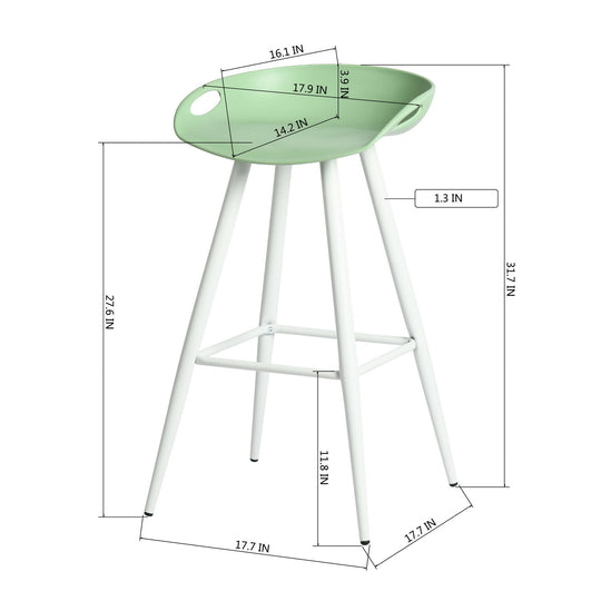 Fiyan Modern Metal Leg Barstoo with Plastic seat