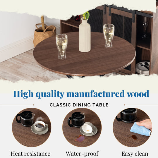 Fontana Round Dining Table, Modern Design for Small Spaces
