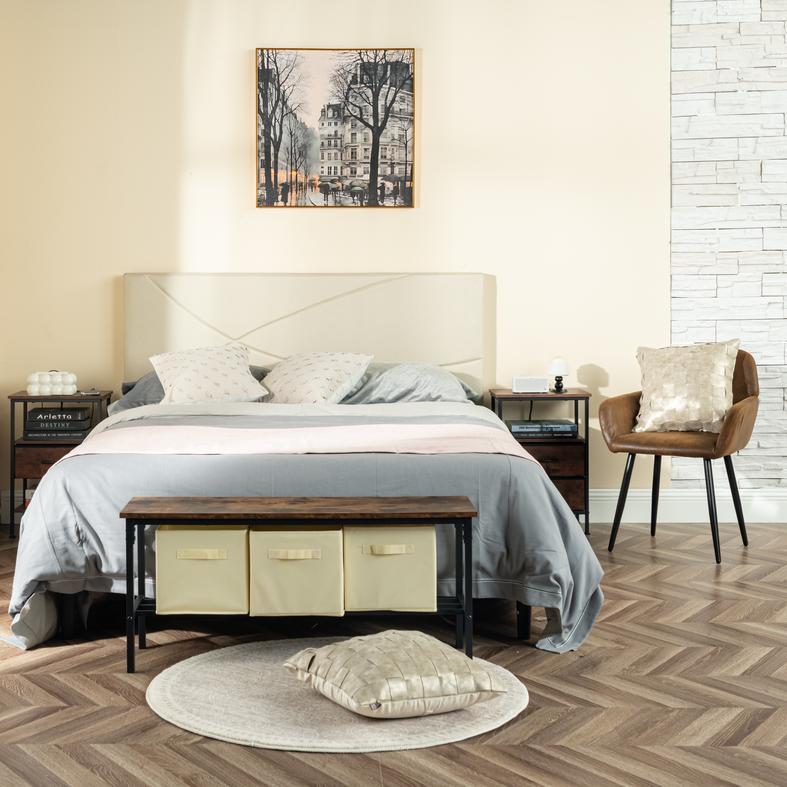 Foothill Modern Upholstered Bed Frame with Elegant Headboard-HOMY CASA