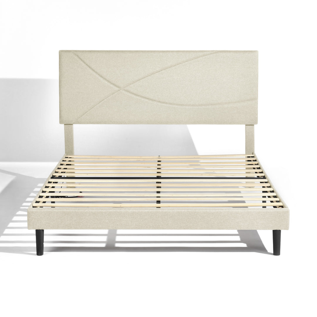 Foothill Modern Upholstered Bed Frame with Elegant Headboard-HOMY CASA