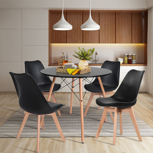HomyCasa Set of 4 Ergonomic Backrest Upholstered Dining Chair FRANKFURT - HomyCasa