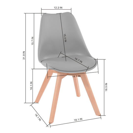 HomyCasa Set of 4 Ergonomic Backrest Upholstered Dining Chair FRANKFURT - HomyCasa