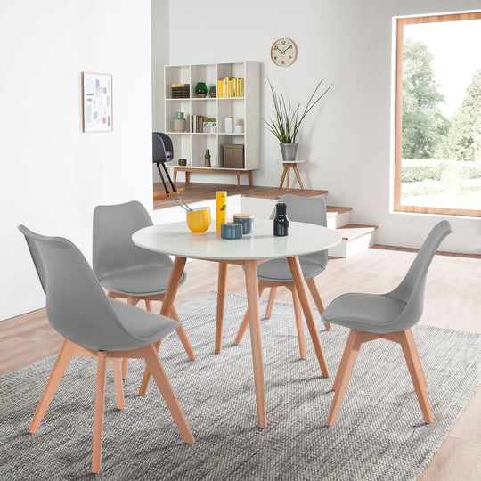 HomyCasa Set of 4 Ergonomic Backrest Upholstered Dining Chair FRANKFURT - HomyCasa