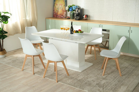 HomyCasa Set of 6 Ergonomic Backrest Upholstered Dining Chair FRANKFURT - HomyCasa