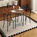 walnut breakfast set with 1 table and 2 chairs-open storage space for wine or accessories-wooden top and seat