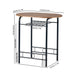 walnut breakfast set with 1 table and 2 chairs-open storage space for wine or accessories-wooden top and seat