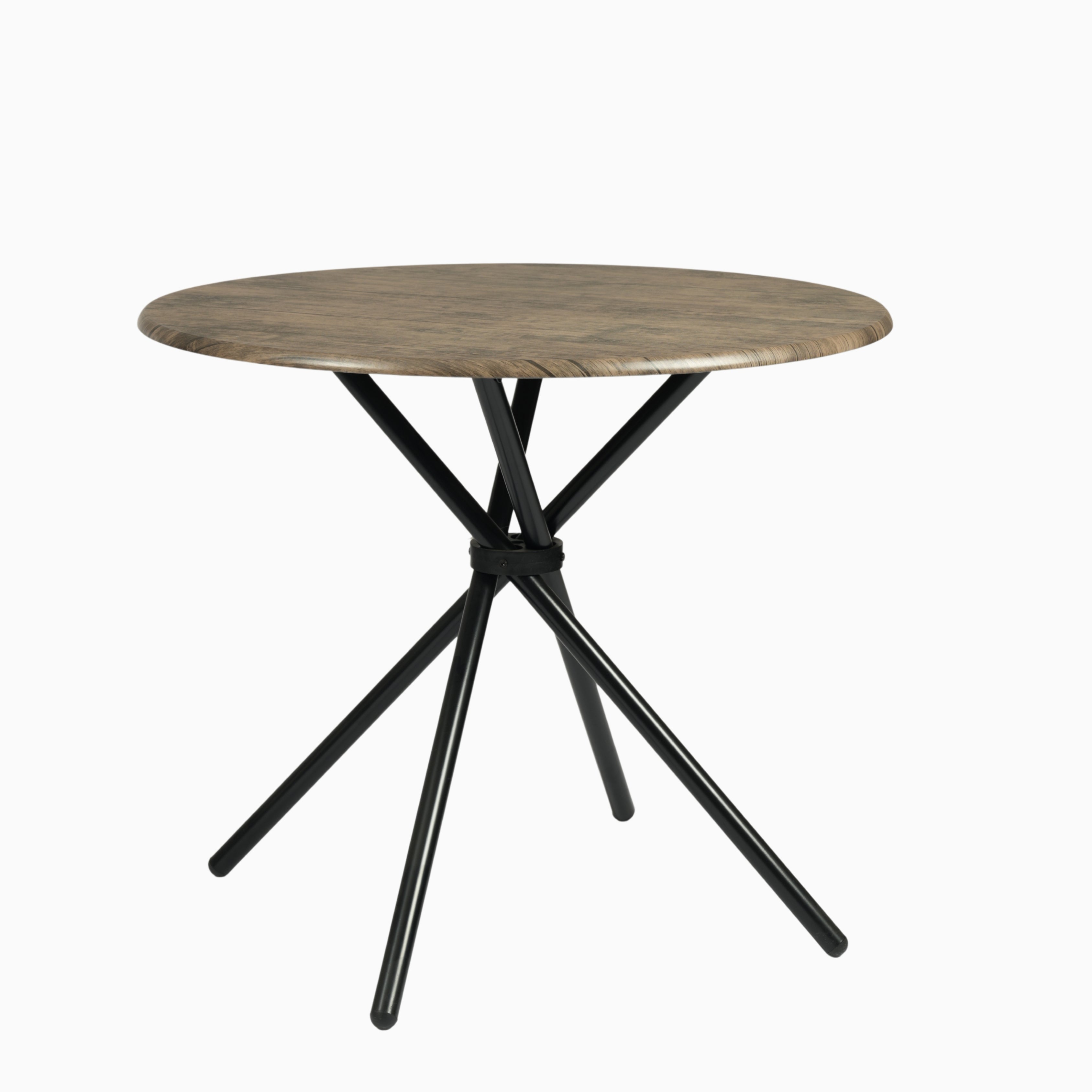 hare small dining table - wood round table top - black metal legs modern style