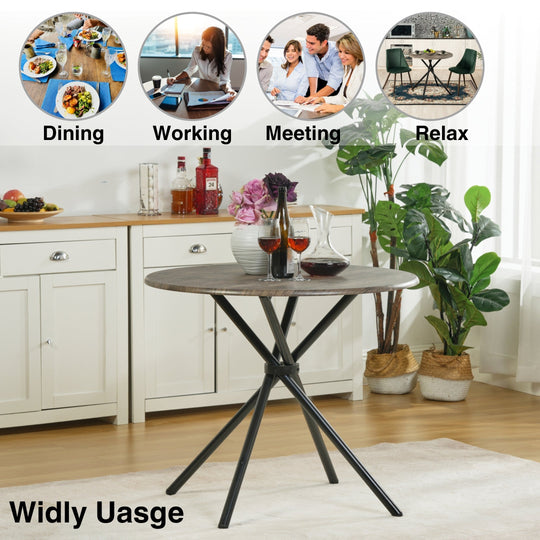Hare Modern Rustic Round dining Table-HOMY CASA