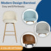 Haseeb Modern Swivel Upholstered Counter Bar Stools With Wooden look metal Legs-HOMY CASA