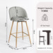 Haseeb Modern Swivel Upholstered Counter Bar Stools With Wooden look metal Legs-HOMY CASA