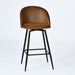 Haseeb Modern Swivel Upholstered Counter Bar Stools With Wooden look metal Legs-HOMY CASA