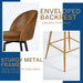 Haseeb Modern Swivel Upholstered Counter Bar Stools With Wooden look metal Legs-HOMY CASA