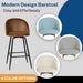 Haseeb Modern Swivel Upholstered Counter Bar Stools With Wooden look metal Legs-HOMY CASA