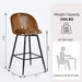Haseeb Modern Swivel Upholstered Counter Bar Stools With Wooden look metal Legs-HOMY CASA